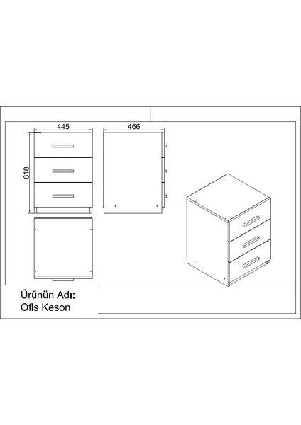 Robin Home Verona Abc Ofis Büro Masa Takımı Ofis Masası + Keson + Ofis Sehpası