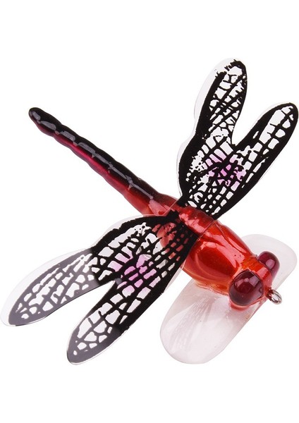 QT01 7 cm / 6g Uçan Balık Yemi Uzun Kanca Bionic Dragonfly Bait (E (Kırmızı)) (Yurt Dışından)