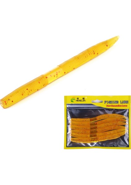 SO102 6'lı 14 cm / 8.5G Büyük Büyük Solucan Yumuşak Solucan Balık Yemi (Sarı) (Yurt Dışından)