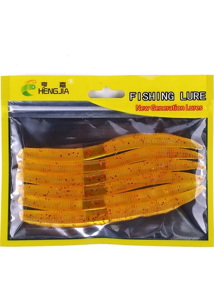 SO102 6'lı 14 cm / 8.5G Büyük Büyük Solucan Yumuşak Solucan Balık Yemi (Sarı) (Yurt Dışından)