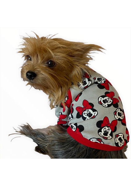 Mickey Red Ince Köpek Ceketi Köpek Kıyafeti Köpek Elbisesi Köpek Modası