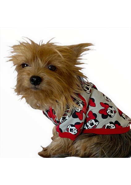 Mickey Red Ince Köpek Ceketi Köpek Kıyafeti Köpek Elbisesi Köpek Modası