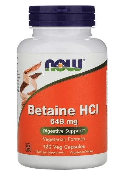 Betaine Hcl 648 Mg 120 Veggie Capsul. USA
