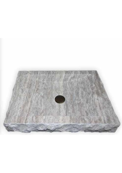 Gümüş Traverten Patlatma Lavabo