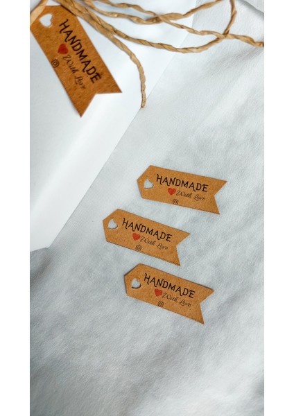 Düğün, Nişan, Nikah Kraft Etiket (2,5x6cm) 50 Adet