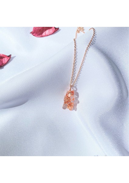 Varak Parçacıklı Ayıcık Epoksi Kolye