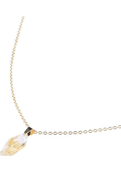 Varak Parçacıklı Asimetrik Epoksi Kolye