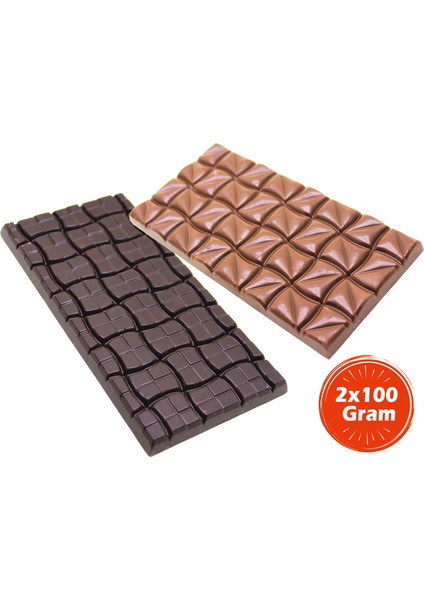 Bitter ve Sütlü Tablet Çikolata 200 gr