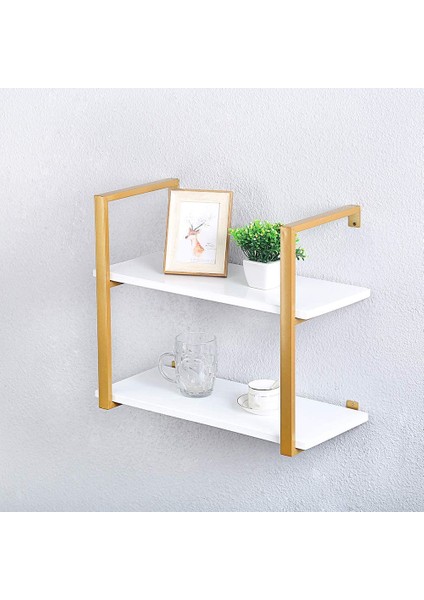 Tasnia Duvar Rafı 60 Genişlik Gold 2 Katlı modelleri