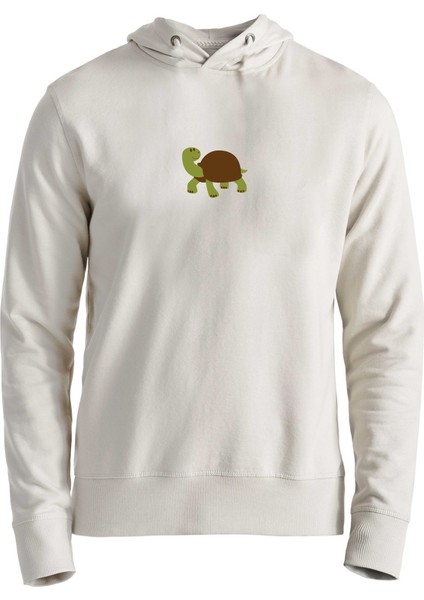 Animal Kaplumbağa Dijital Baskılı Ekru Sweatshirt