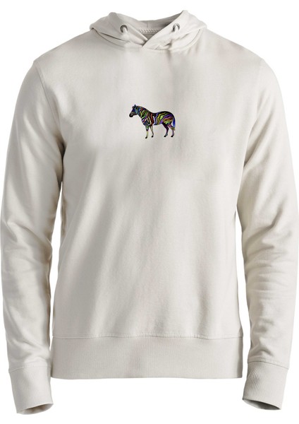 Animal Zebra Dijital Baskılı Ekru Sweatshirt