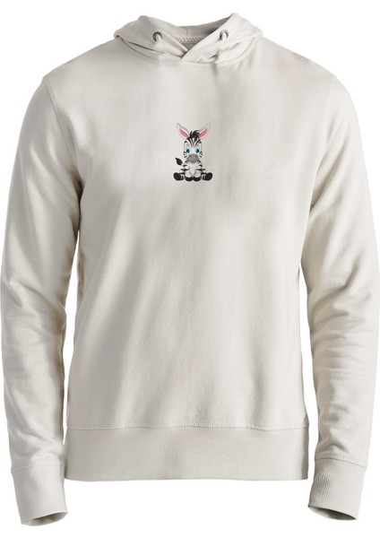 Animal Zebra 3 Dijital Baskılı Ekru Sweatshirt