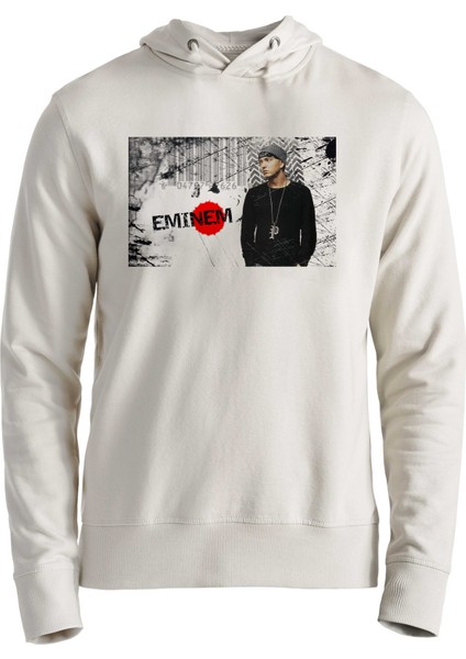 Eminem Tasarımlı Baskılı Ekru Sweatshirt