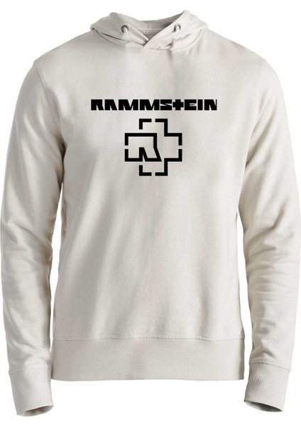 Rammstein Tasarımlı Baskılı Ekru Sweatshirt