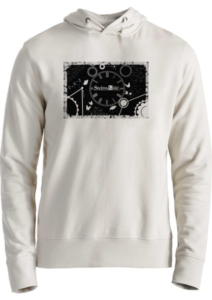 Steins;gate Dijital Baskılı Ekru Sweatshirt