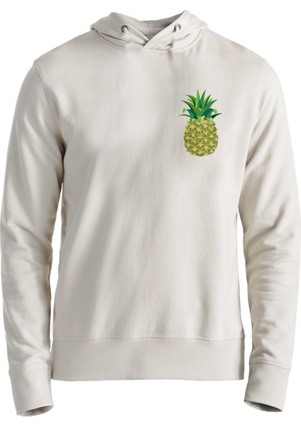 Ananas Dijital Baskılı Ekru Sweatshirt