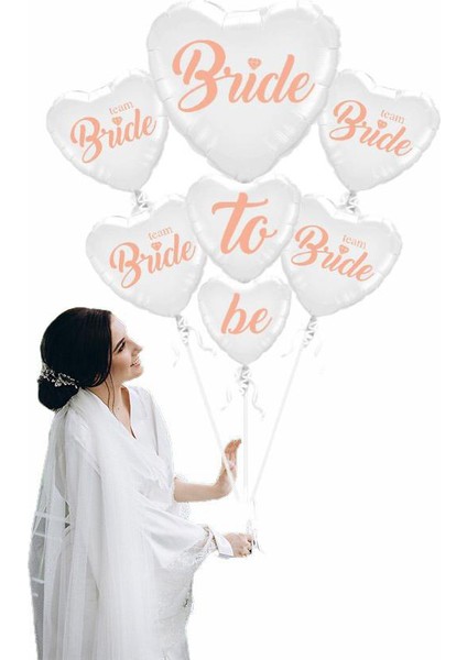 Bride To Be Team Bride Folyo Balon Buket Seti 5li Set Rose Gold Renk 100 cm modelleri