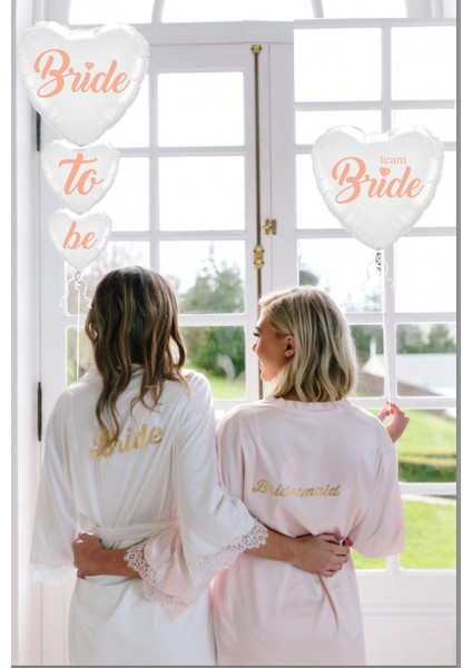 Bride To Be Team Bride Folyo Balon Buket Seti 5li Set Rose Gold Renk 100 cm fırsatları