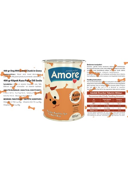 Dog Chunks Kuzu Parça Etli Yetişkin Köpek Konserve Mama 4X400GR