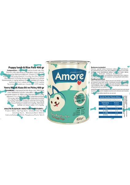 Puppy Pate Kuzu Etli Pirinçli 21X400GR + Bosphorus Puppy Kuzu Etli Konserve 3X415GR