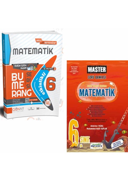 Gün&Ay Yayınları 6. Sınıf Bumerang Etkinlikli Matematik ve Okyanus Master Matematik Soru Bankası