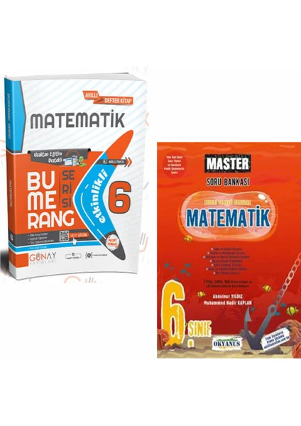 Günay Yayınları Gün&Ay Yayınları 6. Sınıf Bumerang Etkinlikli Matematik ve Okyanus Master Matematik Soru Bankası