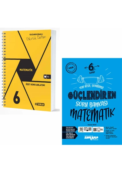 Hız Yayınları 6. Sınıf Matematik Özet Konu Anlatımlı Etkinlik Kitabı ve Ankara Matematik Güçlendiren Soru Bankası