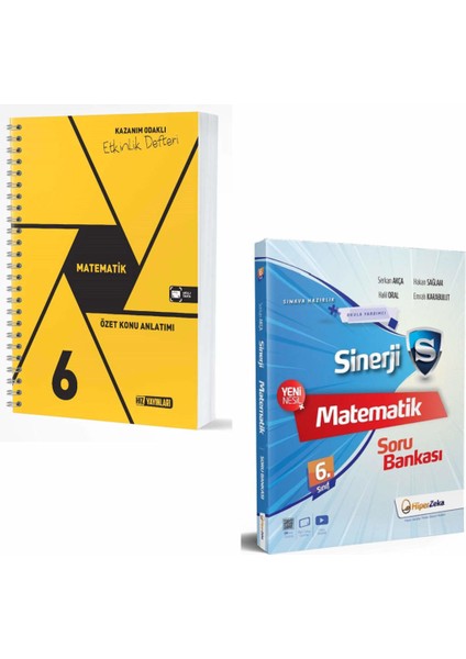 6. Sınıf Matematik Özet Konu Anlatımlı Etkinlik Kitabı ve Hiper Zeka Sinerji Matematik Soru Bankası