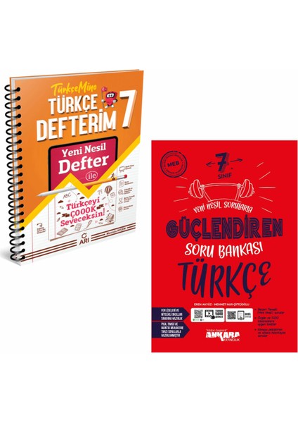 7.Sınıf TürkçeMino Türkçe Defterim ve Ankara Türkçe Güçlendiren Soru Bankası