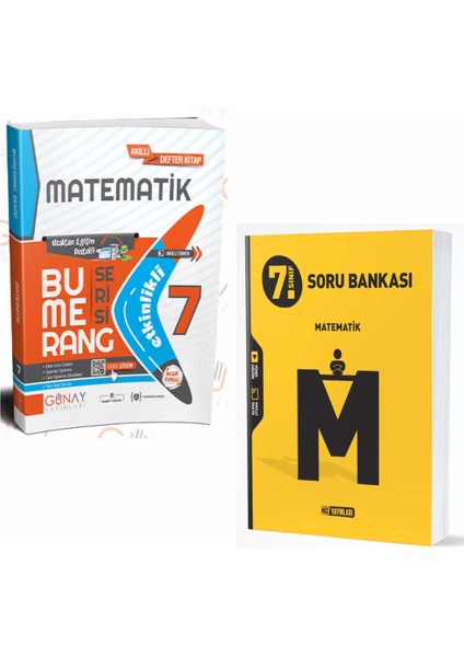 Gün&Ay Yayınları 7. Sınıf Bumerang Etkinlikli Matematik ve Hız Yayınları Matematik Soru Bankası