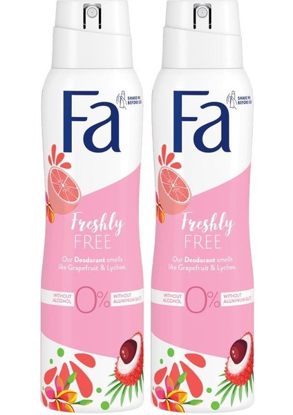 Freshly Free Greyfurt & Liçi Sprey Deodorant 150 ml x 2 Adet