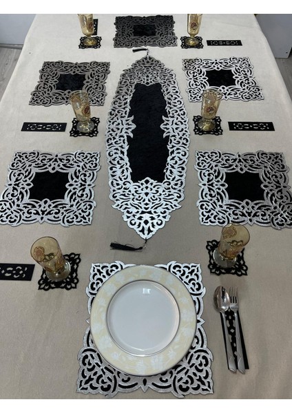 Yemek Sunum Takımı Kadife 8 Kişilik Runner Amerikan Servis/25 Parça fiyatları
