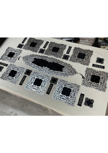 Yemek Sunum Takımı Kadife 8 Kişilik Runner Amerikan Servis/25 Parça modelleri
