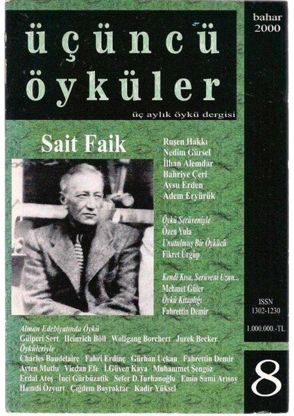 Üçüncü Öyküler Üç Aylık Öykü Dergisi Sait Faik