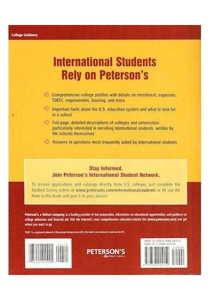 Peterson's Applying To Colleges And Universities In The United States (The International Student Guide) By Thomson-Petersons (AUTHOR)18TH