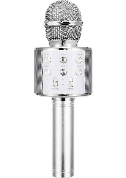 Karaoke Mikrofon Bluetooth Hoparlör Aux USB Mikro Sd Kart Girişli