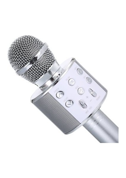 Karaoke Mikrofon Bluetooth Hoparlör Aux USB Mikro Sd Kart Girişli