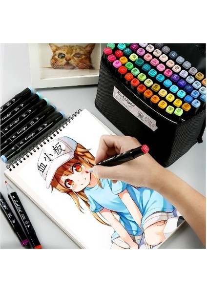 36 Renkler Siyah Kabuk Copic Işaretleyiciler Kroki Seti Manga Tasarım Için Çift Kafa Fırça Kalem Okul Sanat Malzemeleri Için (Yurt Dışından)