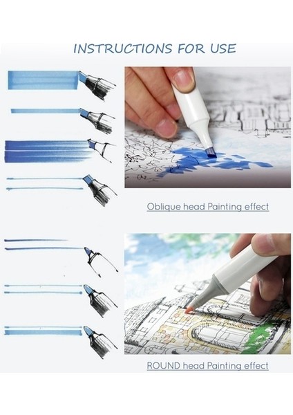 48 Renk Beyaz Kabuk Işaretleyici Kalem Çift Kafa Copic Işaretleyiciler Kroki Fırça Kalem Beraberlik Manga Animasyon Tasarım Sanat Malzemeleri (Yurt Dışından) modelleri