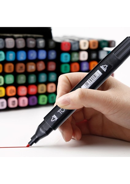 30 Renk Siyah Kabuk Yağlı Alkol Bazlı Sanat Işaretleyiciler Seti Çift Başlı Kroki Marker Sanatçı Fırça Kalem Manga Tasarım Sanat Malzemeleri (Yurt Dışından)