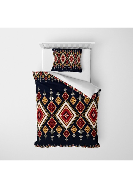 Ethnic Geometric 3D Pamuk Saten Nevresim Takımı modelleri
