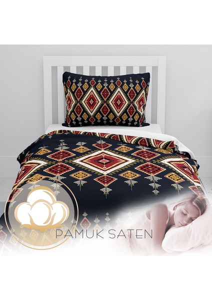 Ethnic Geometric 3D Pamuk Saten Nevresim Takımı fırsatları