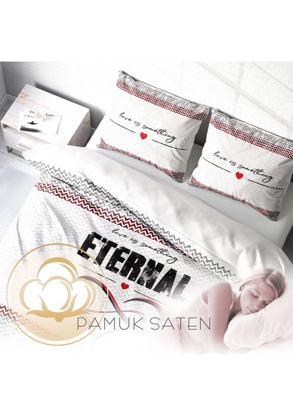 Eternal 3D Pamuk Saten Çift Kişilik Nevresim Takımı