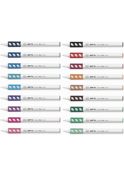Fineliner Thick 0.4 mm Yuvarlak Gövde Kalem 18 Renk Set