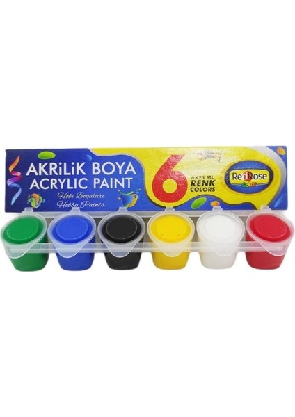 Red Rose Red Rosecolor Akrilik Boya 6 Renk x 25 ml