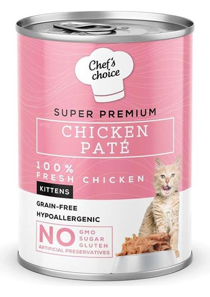 Chefs Choice Kıtten Chicken Pate Tavuklu Kıyılmış Yavru Kedi Maması 400 gr