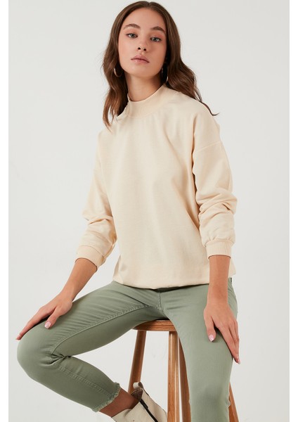 Dik Yaka Basic Örme Sweat Kadın SWEAT 5863323