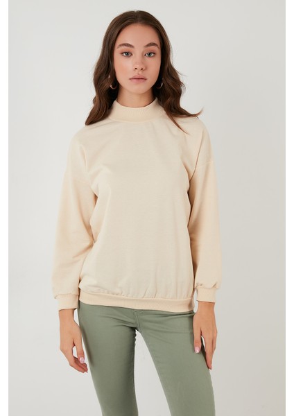 Dik Yaka Basic Örme Sweat Kadın SWEAT 5863323