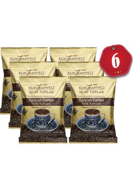 6'lı Gerçek Geleneksel Türk Kahvesi 600 gr