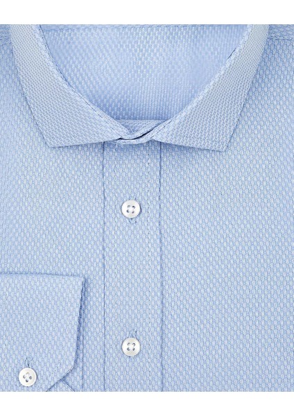 Slim Fit Armür Desenli Beyaz Erkek Gömlek modelleri